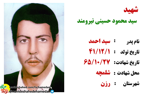 زندگینامه پاسدار شهید سید محمود حسینی نیرومند زندگینامه پاسدار شهید سید محمود حسینی نیرومند