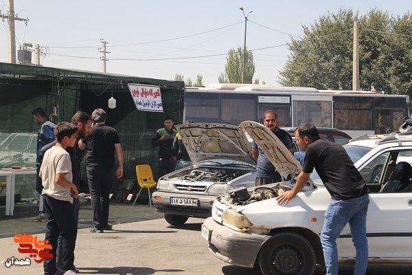 گزارش تصویری| خدمات رسانی به زائران حسینی در همدان ۲