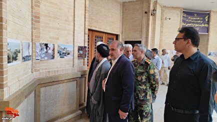 فیلم| برپایی نمایشگاه عکس عملیات غرورآفرین مرصاد در سرپل ذهاب