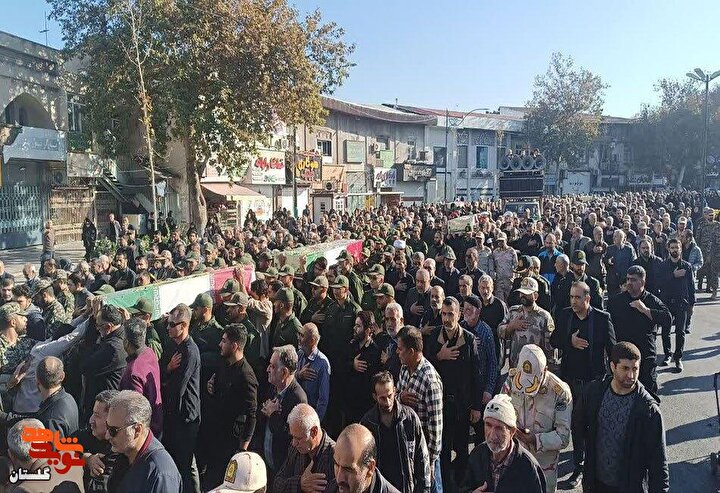 نماهنگ تشییع پیکر پنج شهید گمنام در گرگان