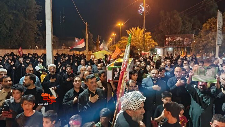 کلیپ/ برگزاری مراسم وداع، تشییع نمادین و بزرگداشت رهبر شهید در خوزستان